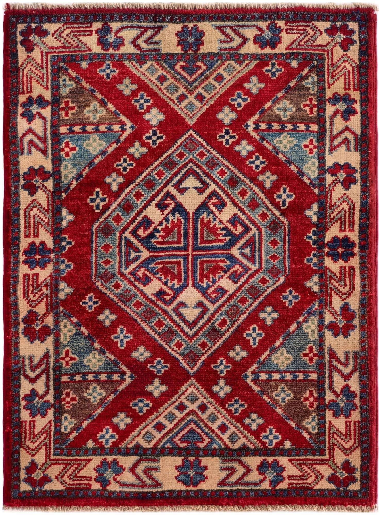 2' x 2' 8 Hand Knotted Kazak Rug