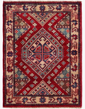 2' x 2' 8 Hand Knotted Kazak Rug