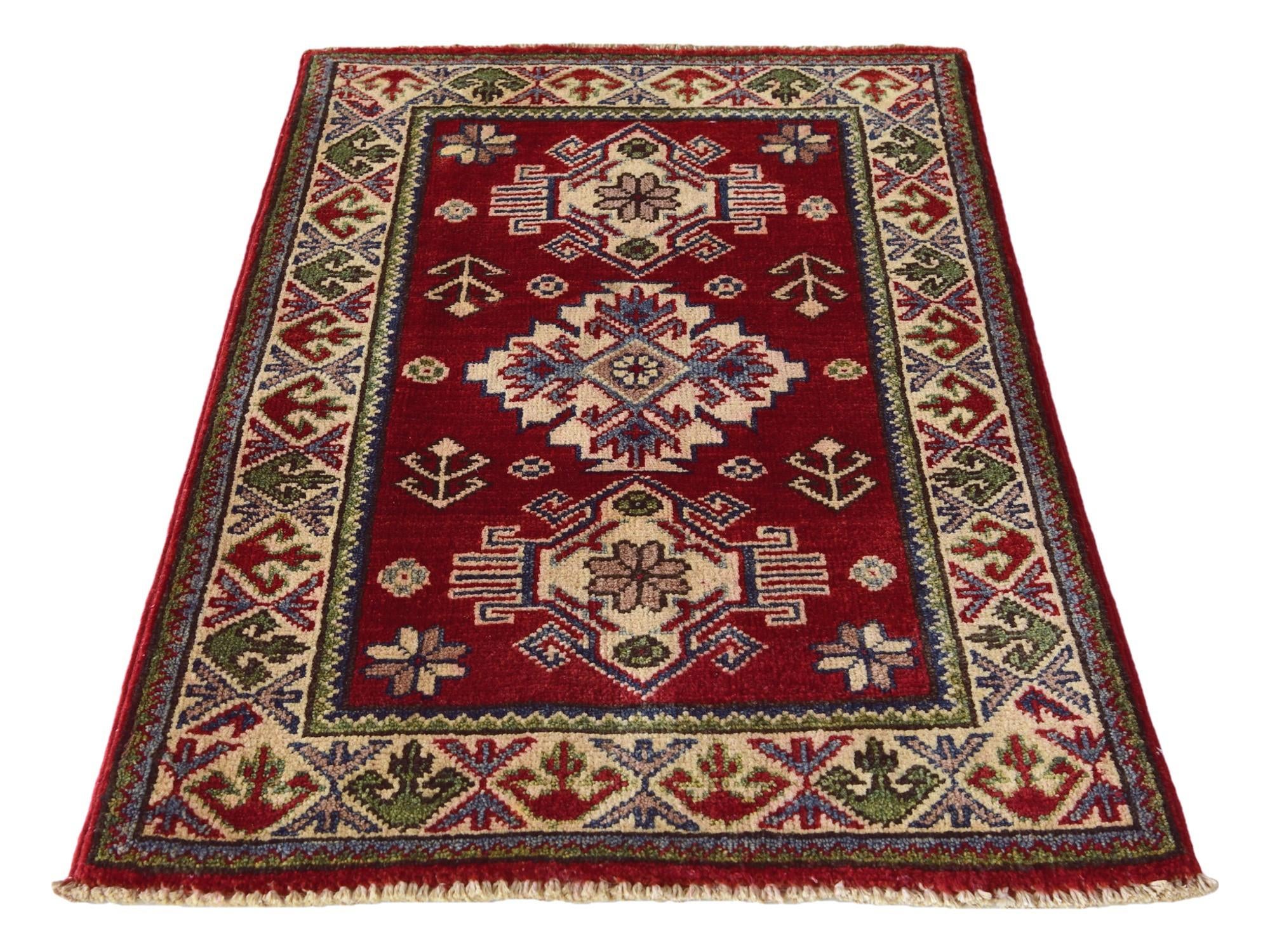 2' x 3' 1 Hand Knotted Kazak Rug