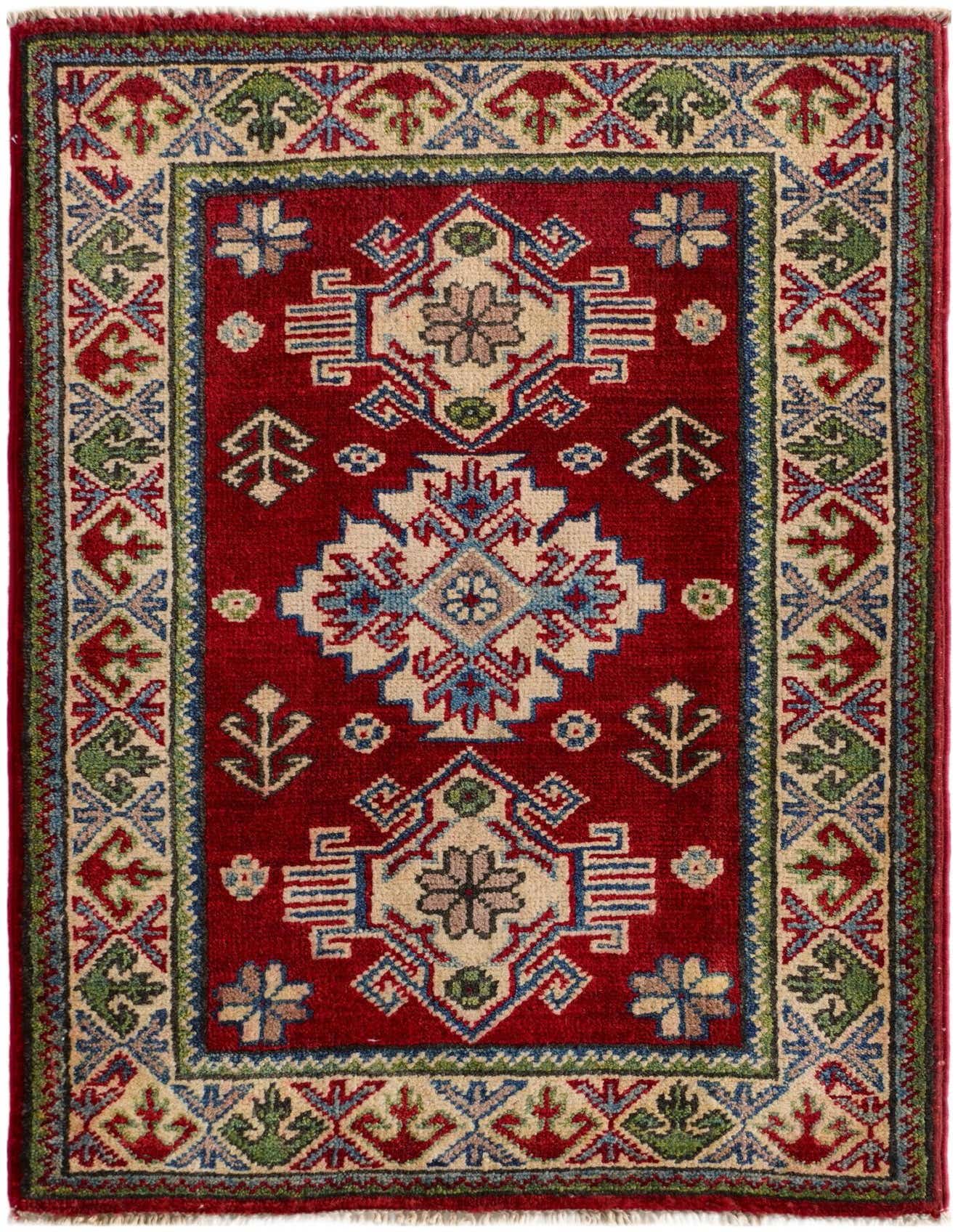 2' x 3' 1 Hand Knotted Kazak Rug