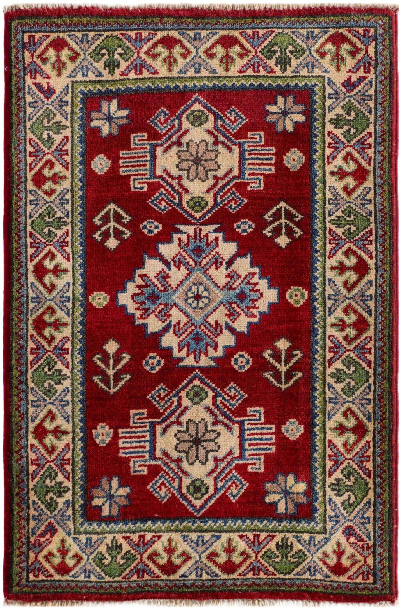 2' x 3' 1 Hand Knotted Kazak Rug