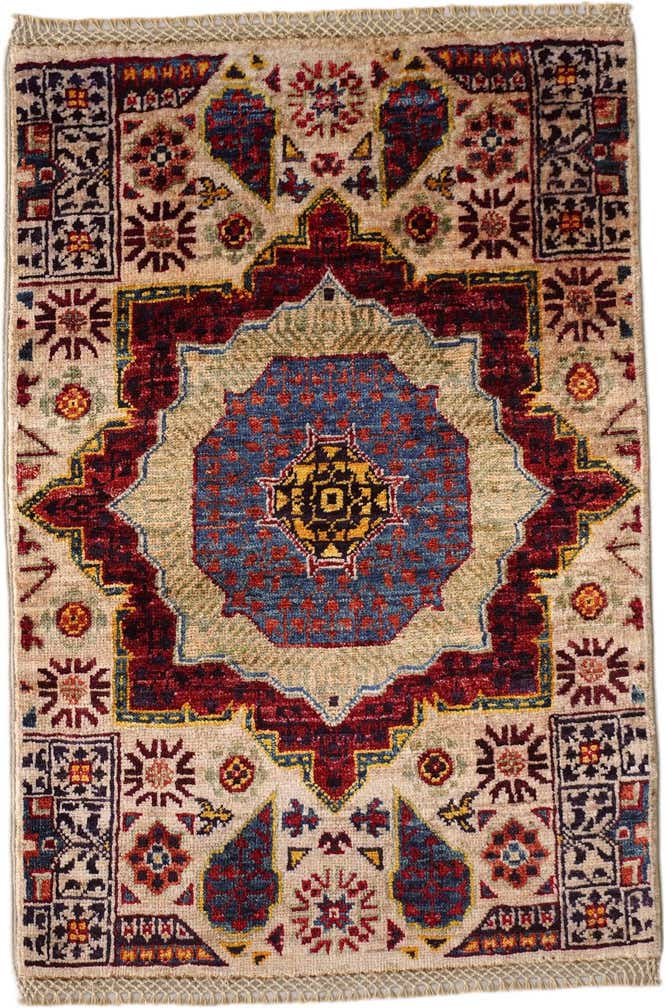 2' x 2' 11 Hand Knotted Mamluk Ziegler Rug