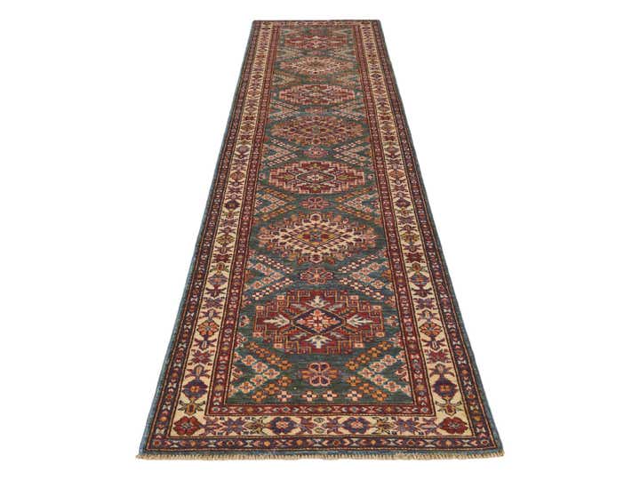 2' 5 x 10' 7 Hand Knotted Kazak Runner Rug