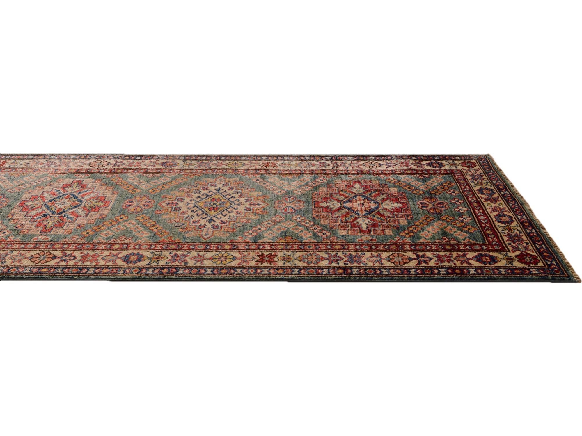 2' 5 x 10' 7 Hand Knotted Kazak Runner Rug