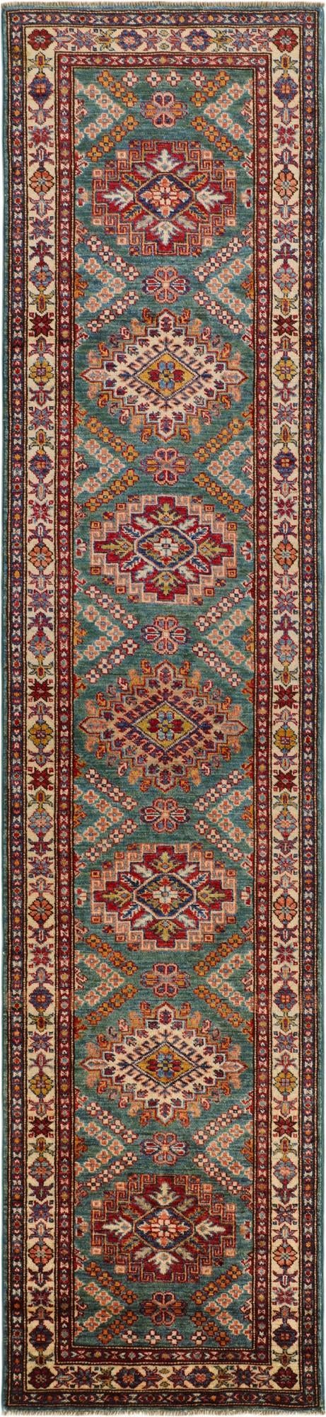 2' 5 x 10' 7 Hand Knotted Kazak Runner Rug