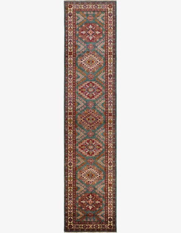2' 5 x 10' 7 Hand Knotted Kazak Runner Rug