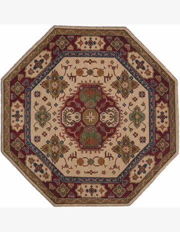 6' 5 x 6' 6 Hand Knotted Kazak Octagon Rug
