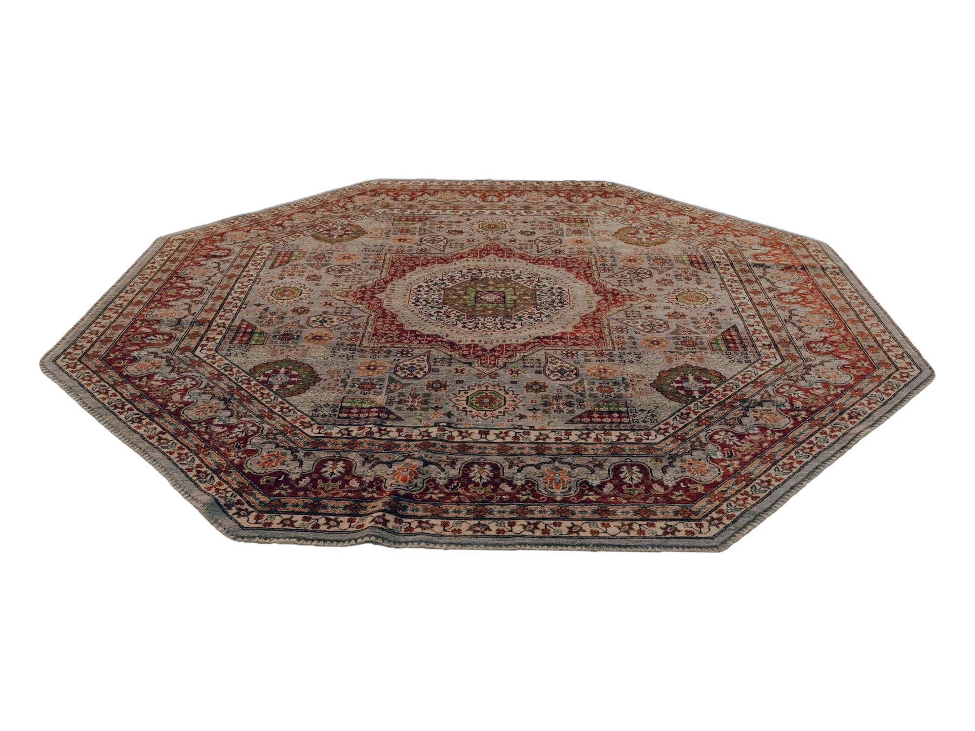 8' 2 x 8' 2 Hand Knotted Mamluk Ziegler Octagon Rug
