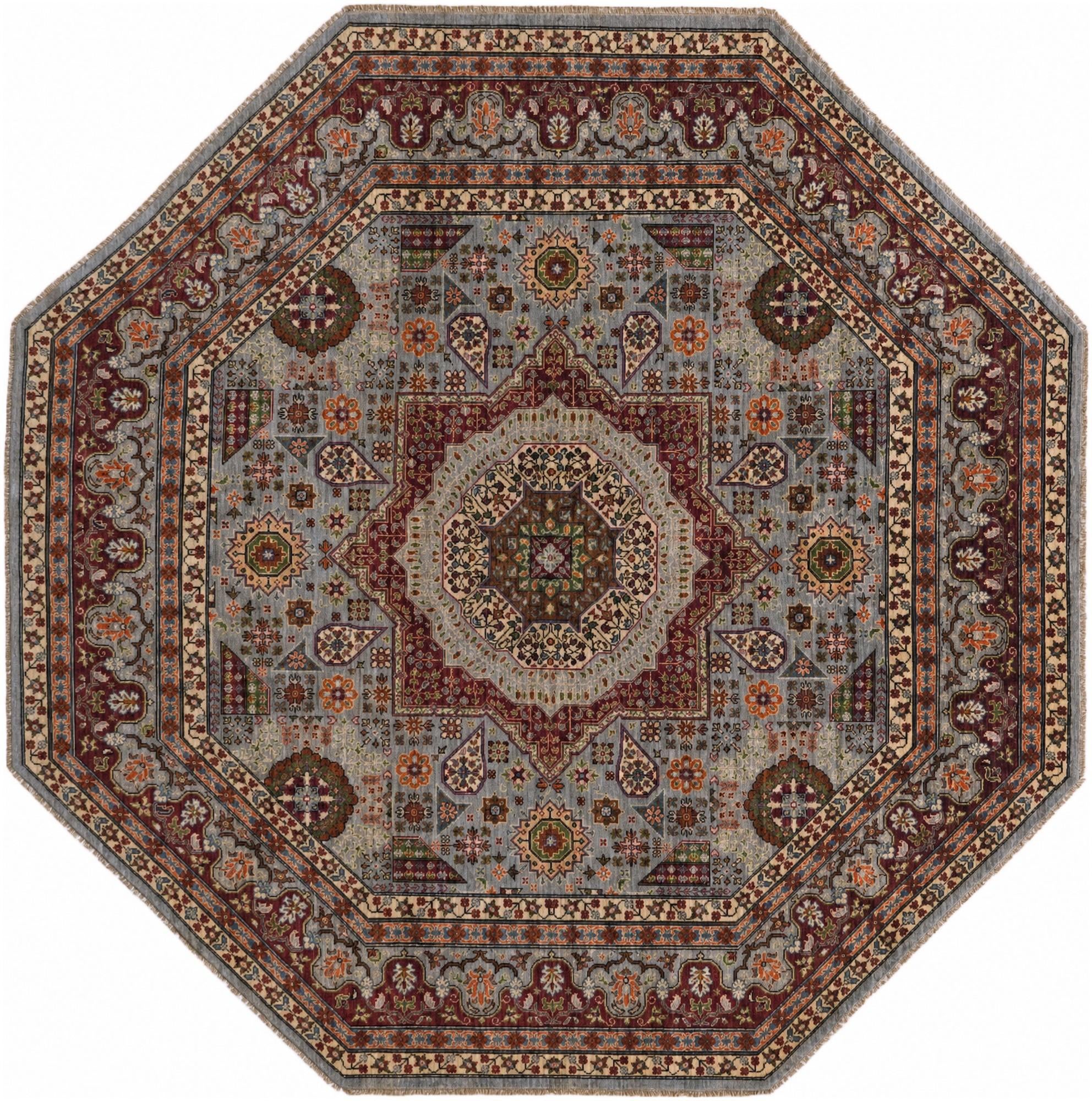 8' 2 x 8' 2 Hand Knotted Mamluk Ziegler Octagon Rug