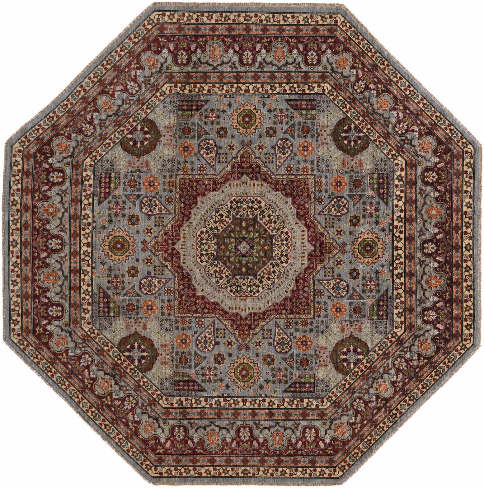8' 2 x 8' 2 Hand Knotted Mamluk Ziegler Octagon Rug