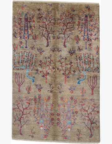 4' 11 x 8' Hand Knotted Ariana Ziegler Rug