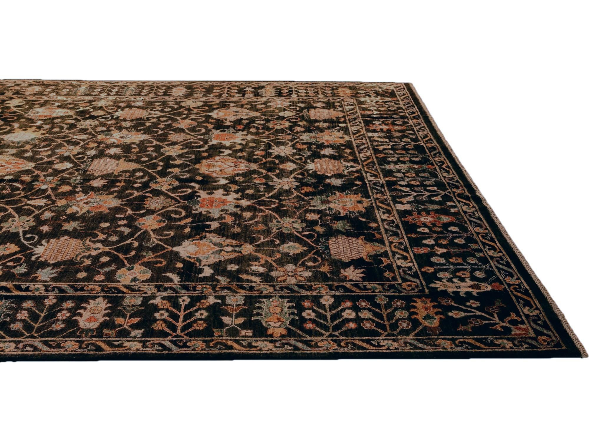 9' 4 x 12' Hand Knotted Ariana Ziegler Rug