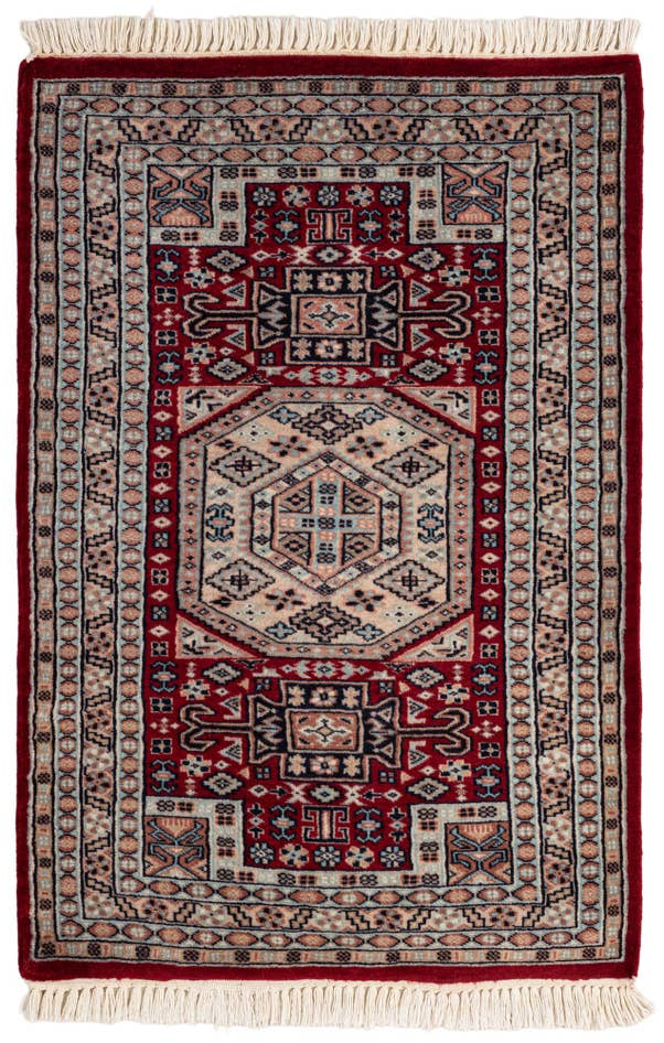 Detail image of 2' 8 x 3' 10 Hand Knotted Bokhara Wool Rug