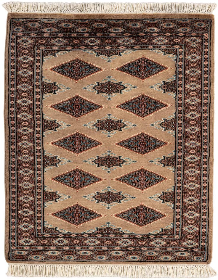 Detail image of 2' 6 x 3' 10 Hand Knotted Bokhara Wool Rug