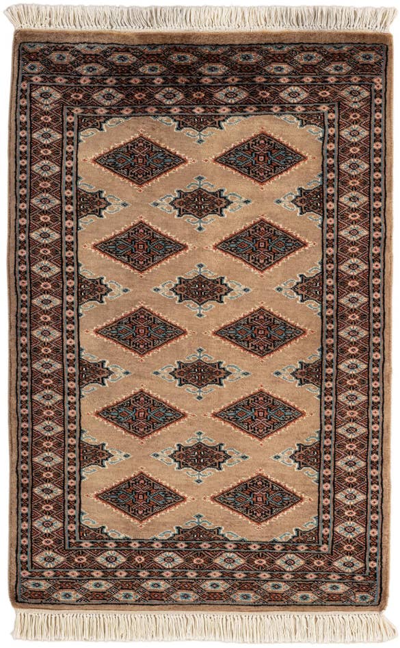 Detail image of 2' 6 x 3' 10 Hand Knotted Bokhara Wool Rug