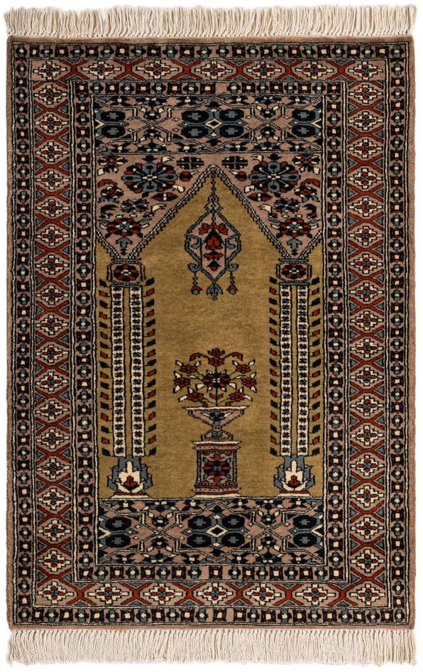 Detail image of 2' 8 x 3' 10 Hand Knotted Bokhara Wool Rug