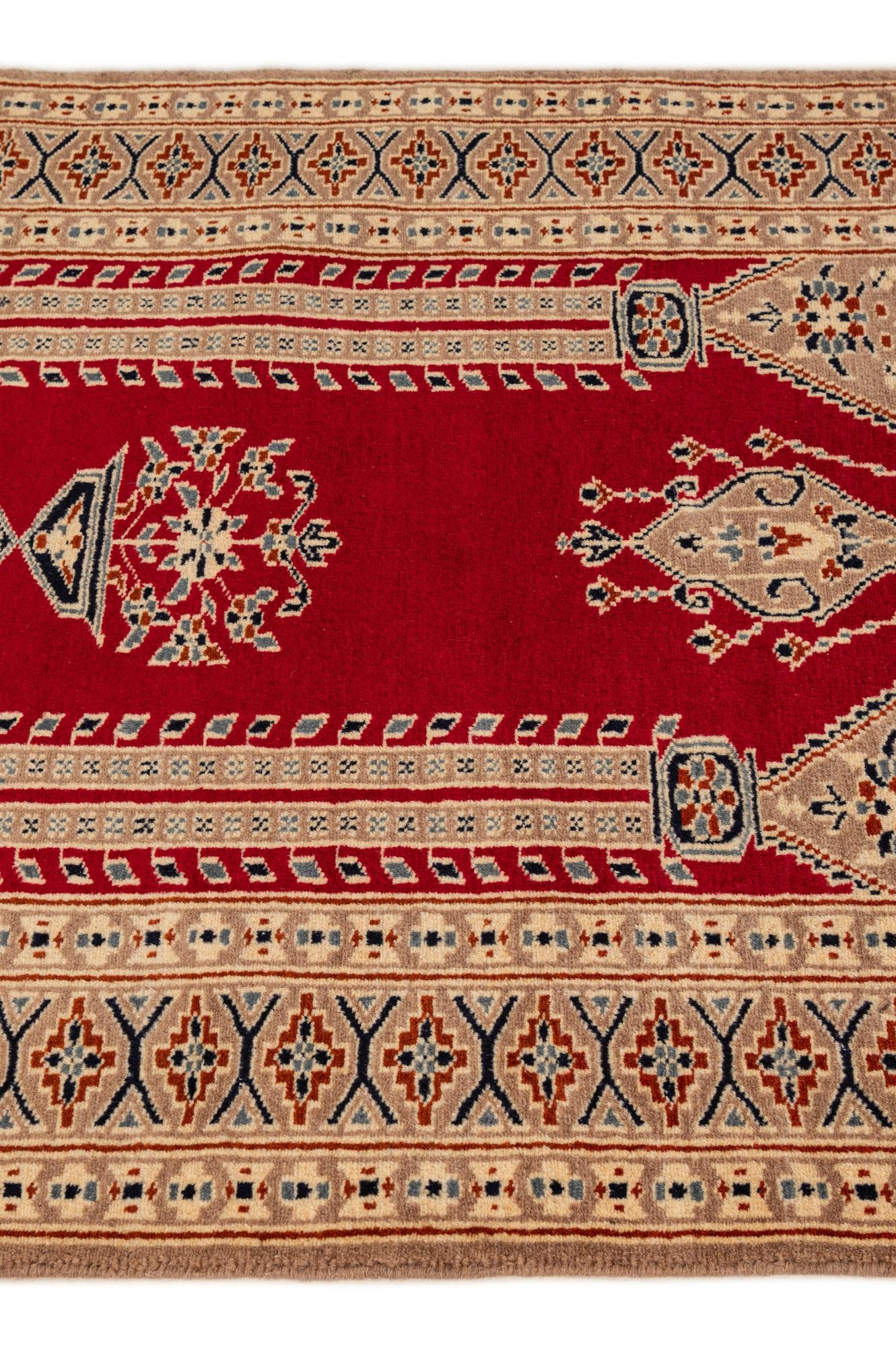 2' 7 x 4' 2 Hand Knotted Bokhara Wool Rug