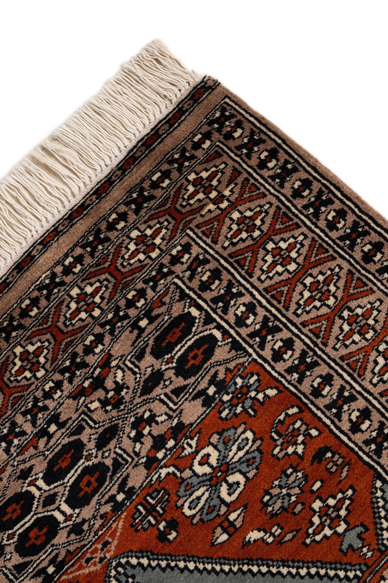 2' 7 x 3' 11 Hand Knotted Bokhara Wool Rug