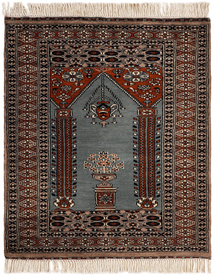 Detail image of 2' 7 x 3' 11 Hand Knotted Bokhara Wool Rug