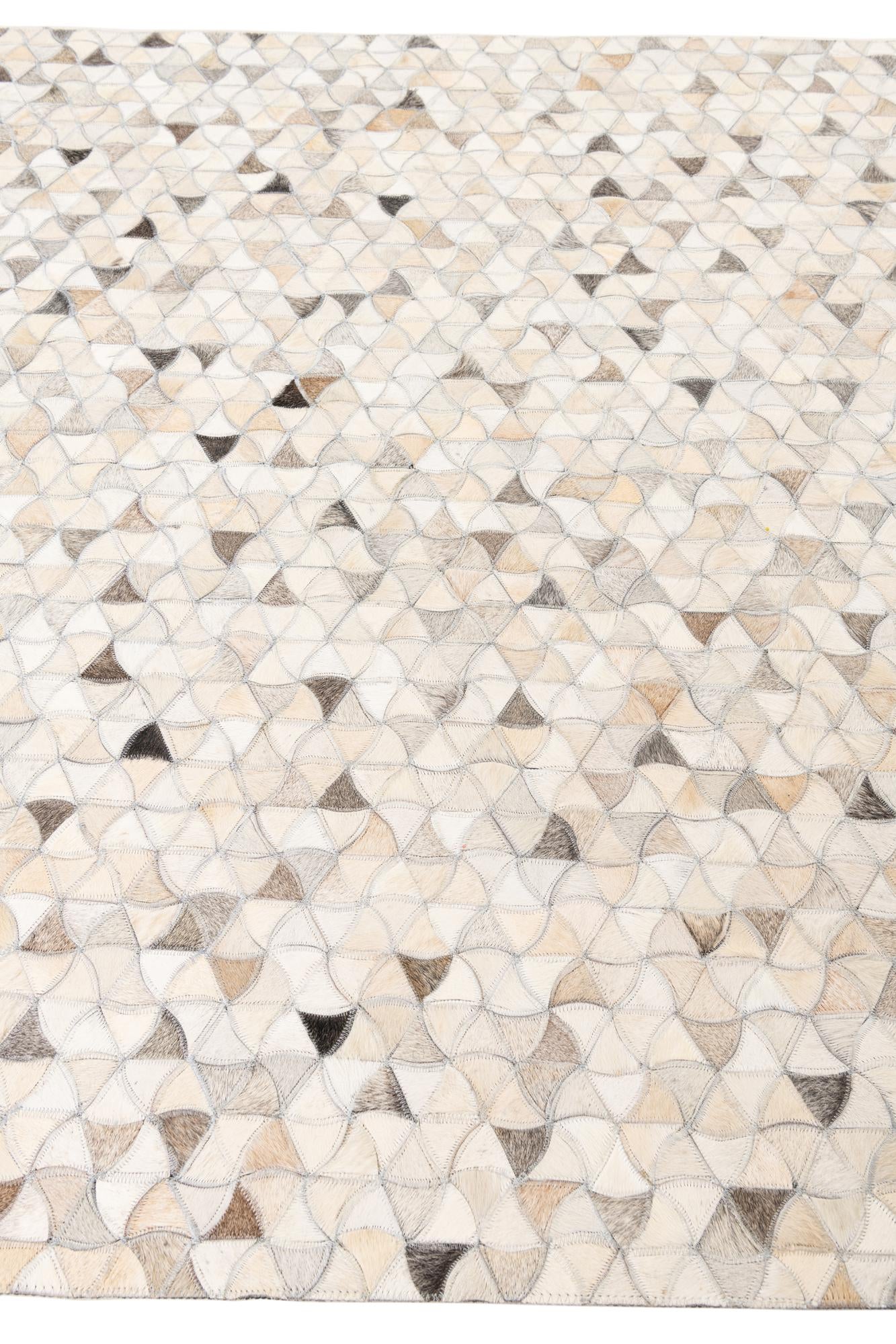 5' x 7' 9 Cowhide Leather Rug