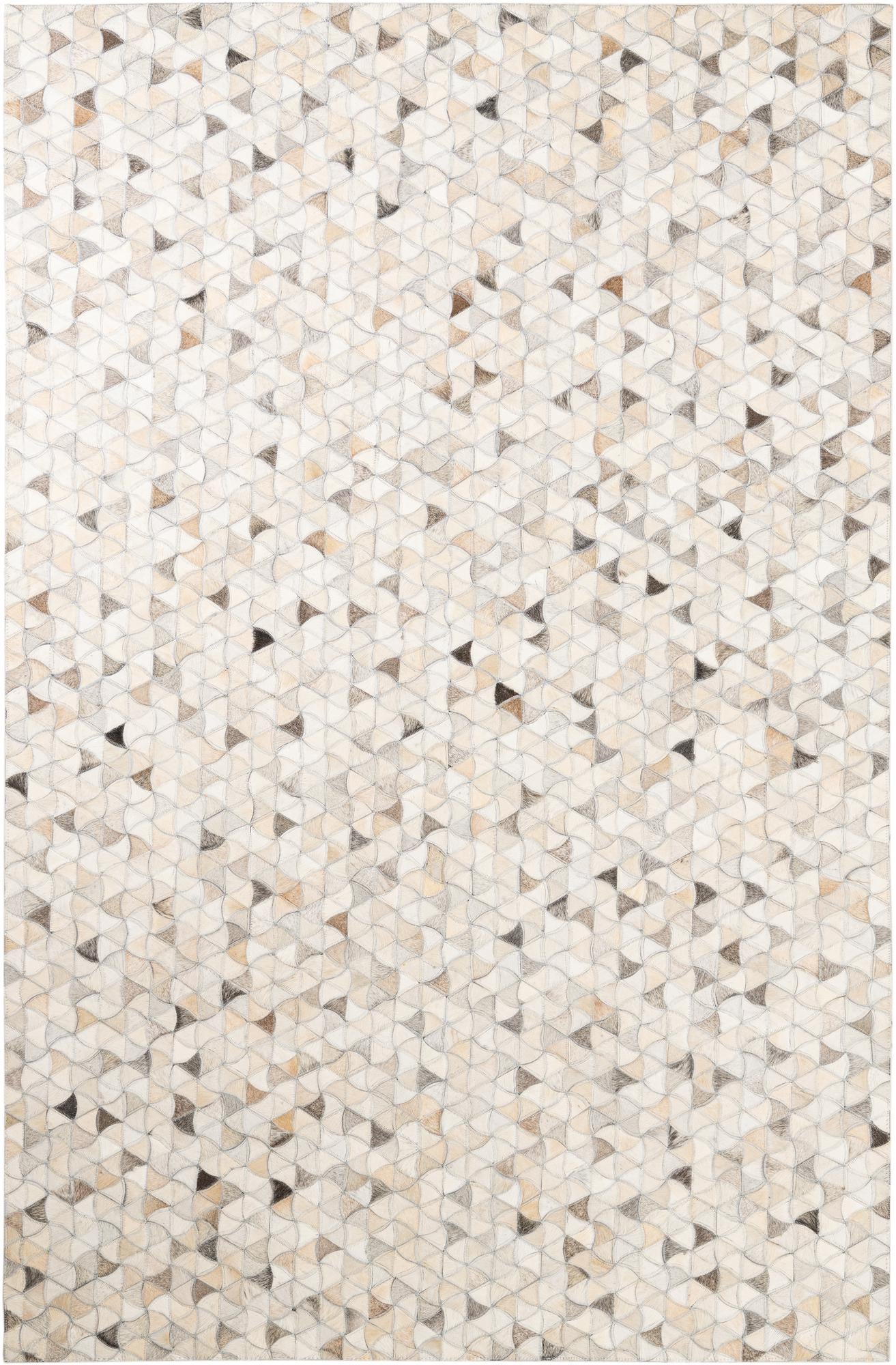 5' x 7' 9 Cowhide Leather Rug