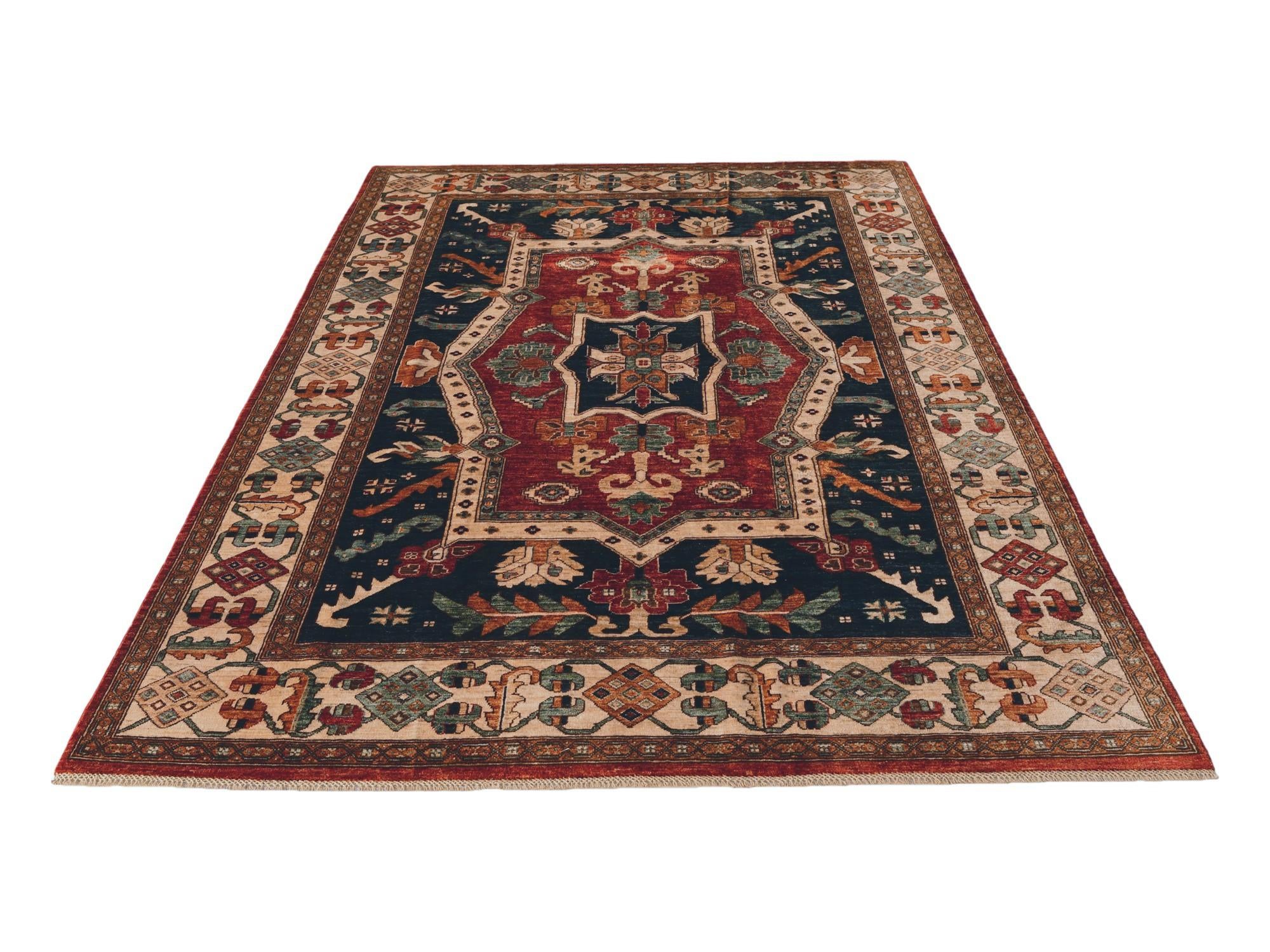 6' 8 x 10' 2 Hand Knotted Heriz Rug