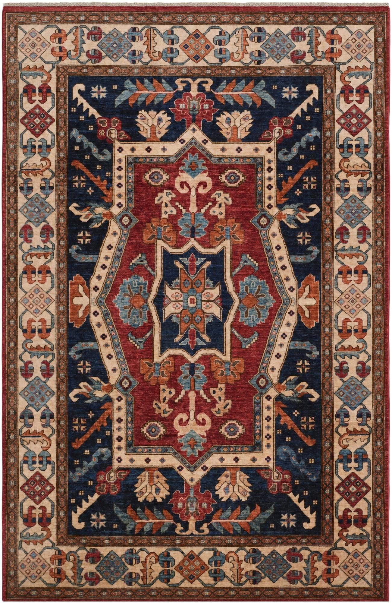 6' 8 x 10' 2 Hand Knotted Heriz Rug