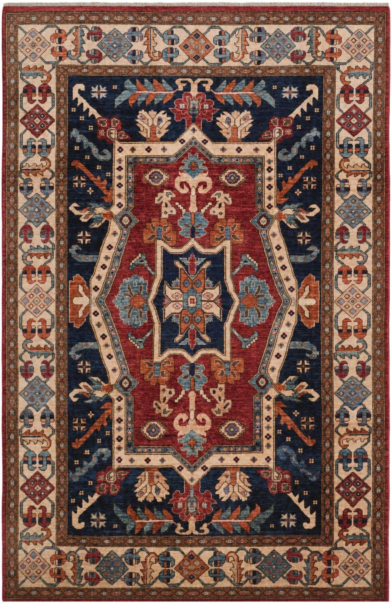 6' 8 x 10' 2 Hand Knotted Heriz Rug