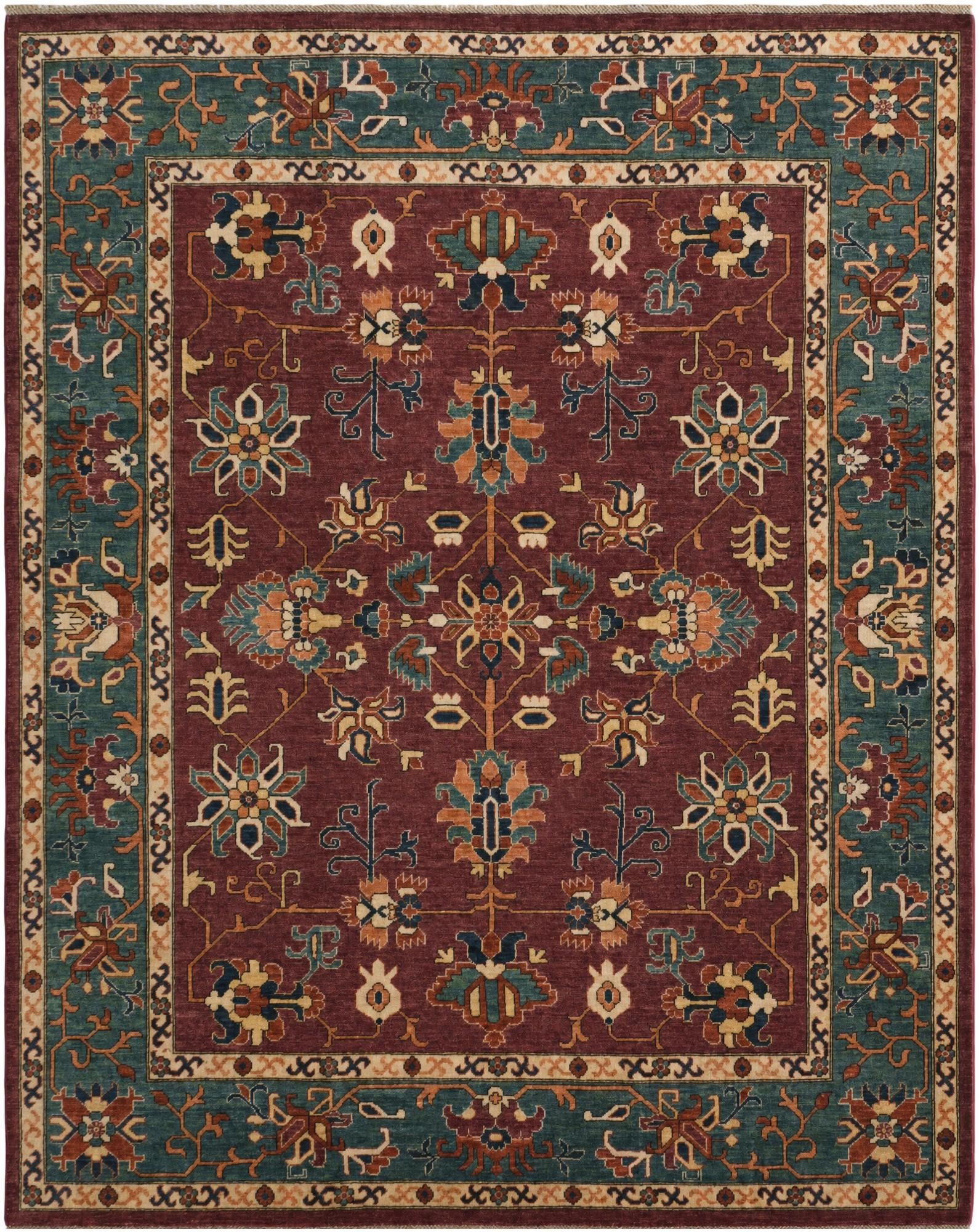 8' 2 x 10' Hand Knotted Heriz Rug