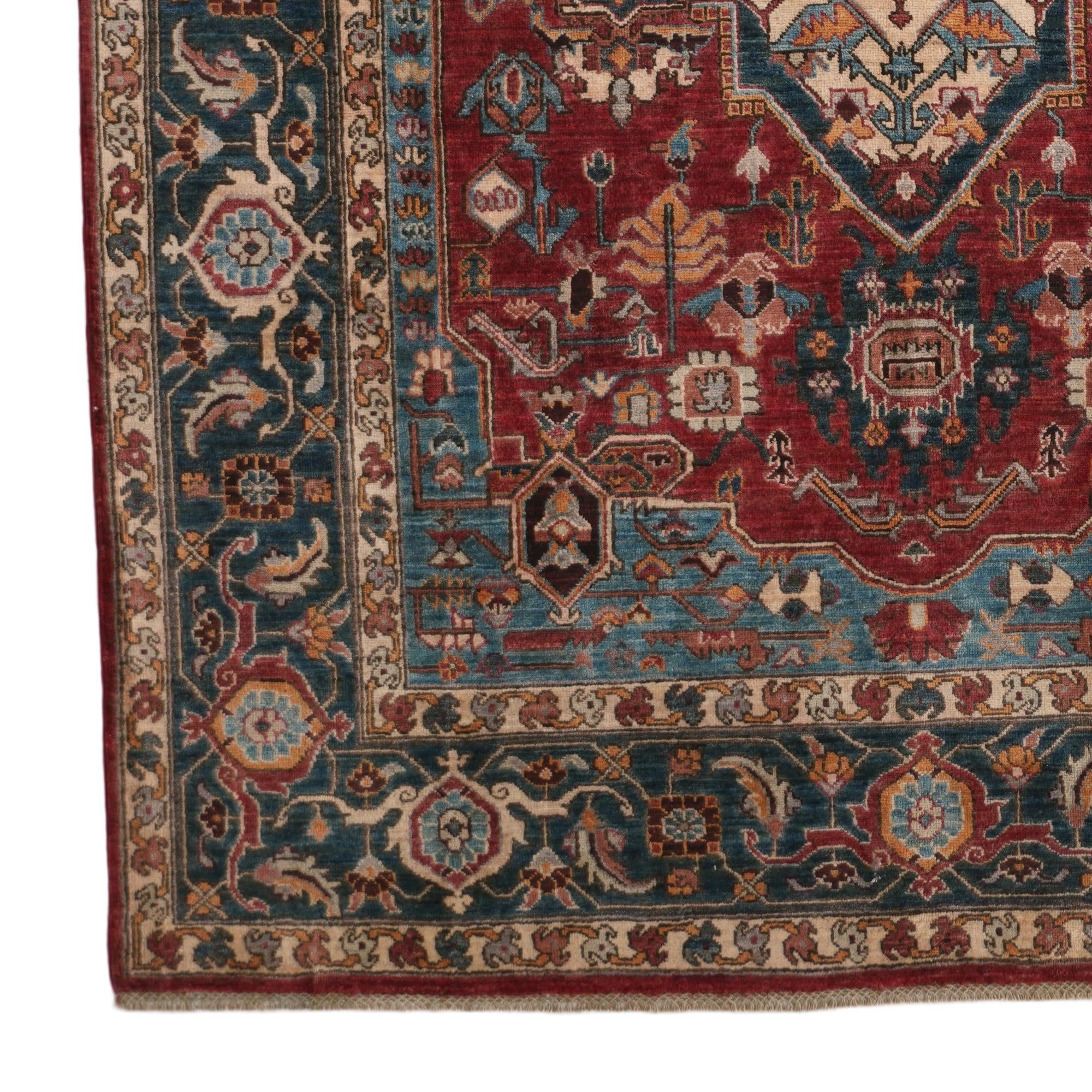 6' 6 x 9' 11 Hand Knotted Heriz Rug