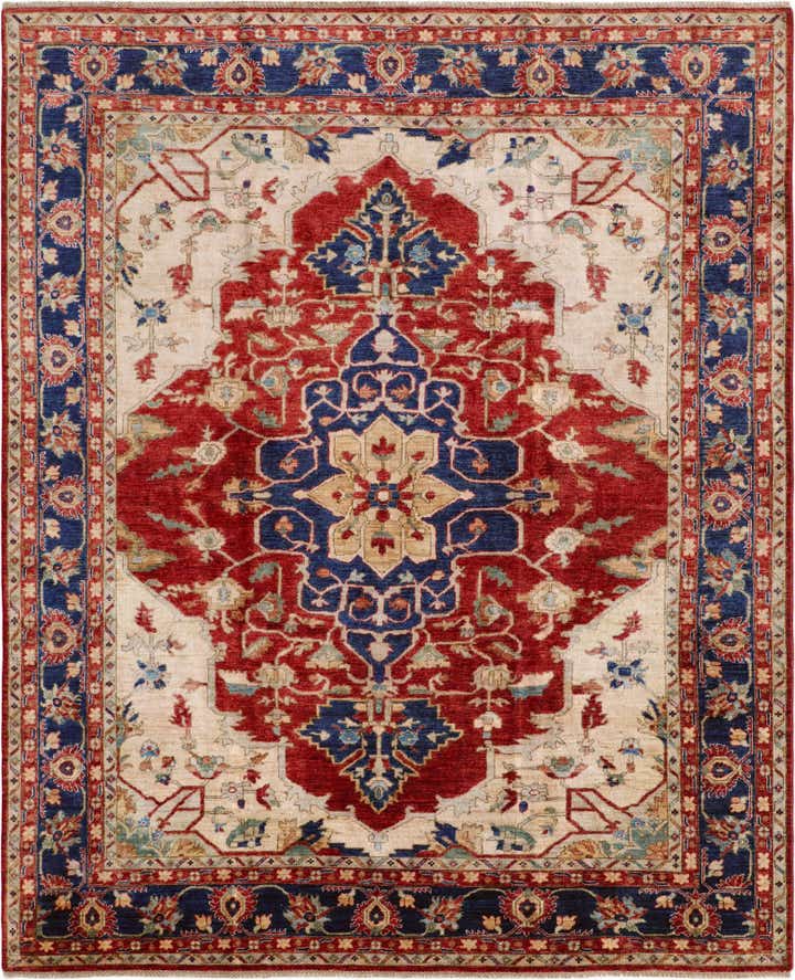 8' 2 x 9' 11 Hand Knotted Heriz Rug