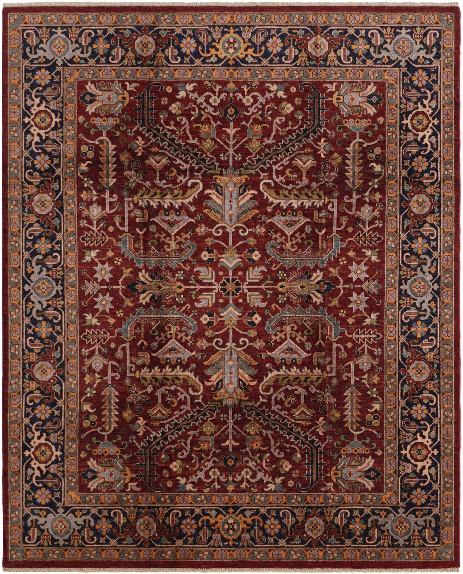8' 1 x 9' 11 Hand Knotted Heriz Rug