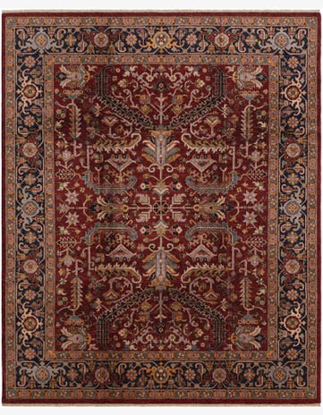 8' 1 x 9' 11 Hand Knotted Heriz Rug