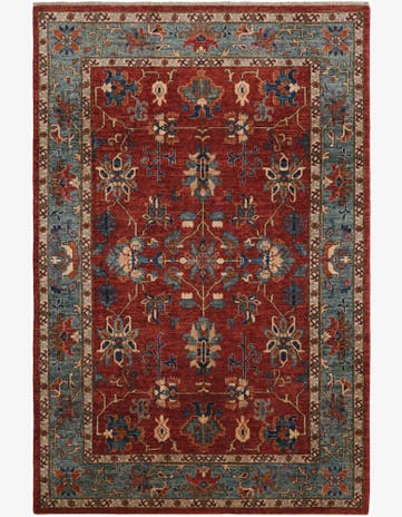 6' 7 x 9' 10 Hand Knotted Heriz Rug