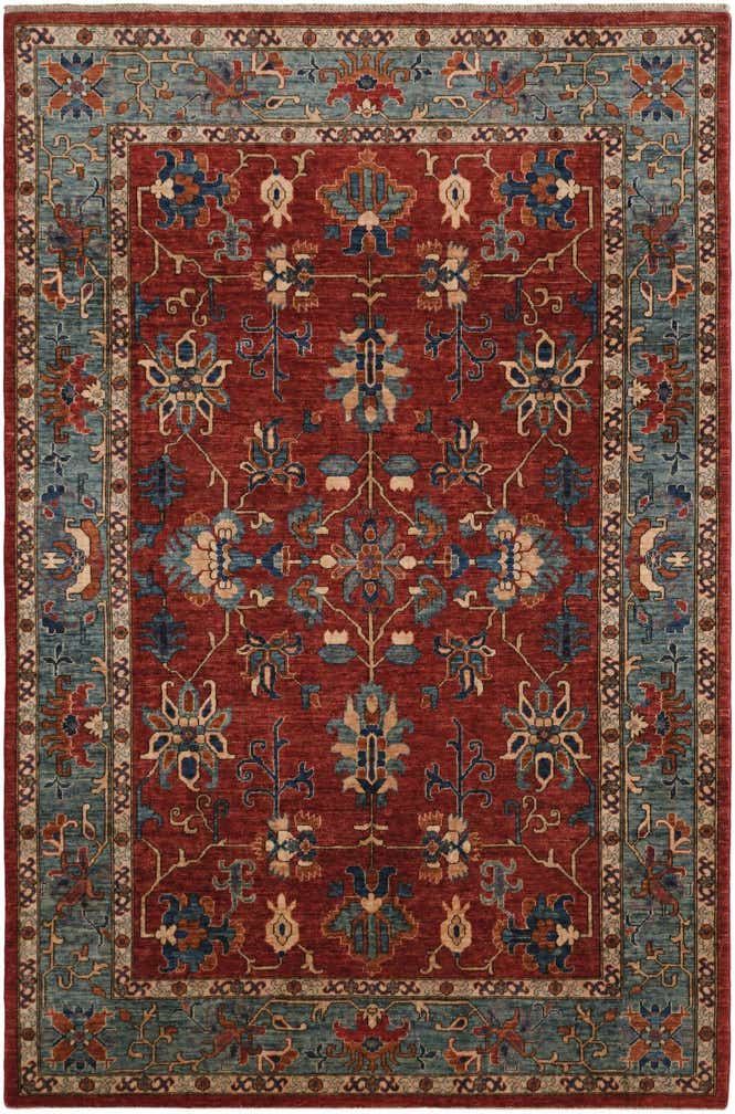 6' 7 x 9' 10 Hand Knotted Heriz Rug