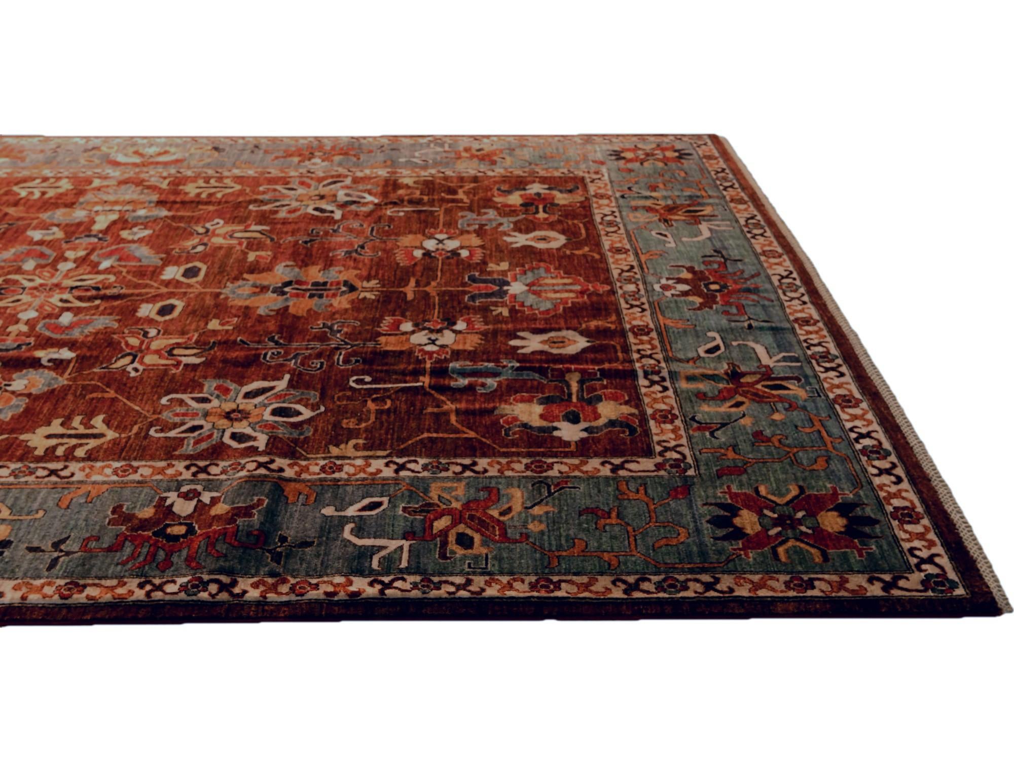 8' 2 x 11' 6 Hand Knotted Heriz Rug
