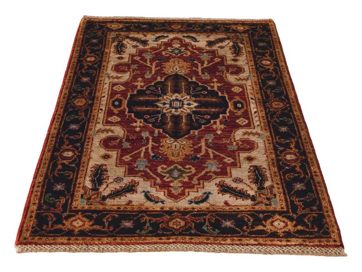 Detail image of 2' 9 x 4' Hand Knotted Heriz Rug