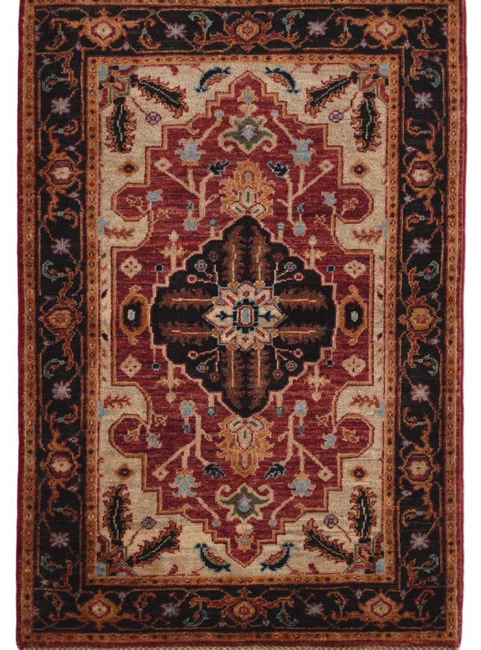 Detail image of 2' 9 x 4' Hand Knotted Heriz Rug