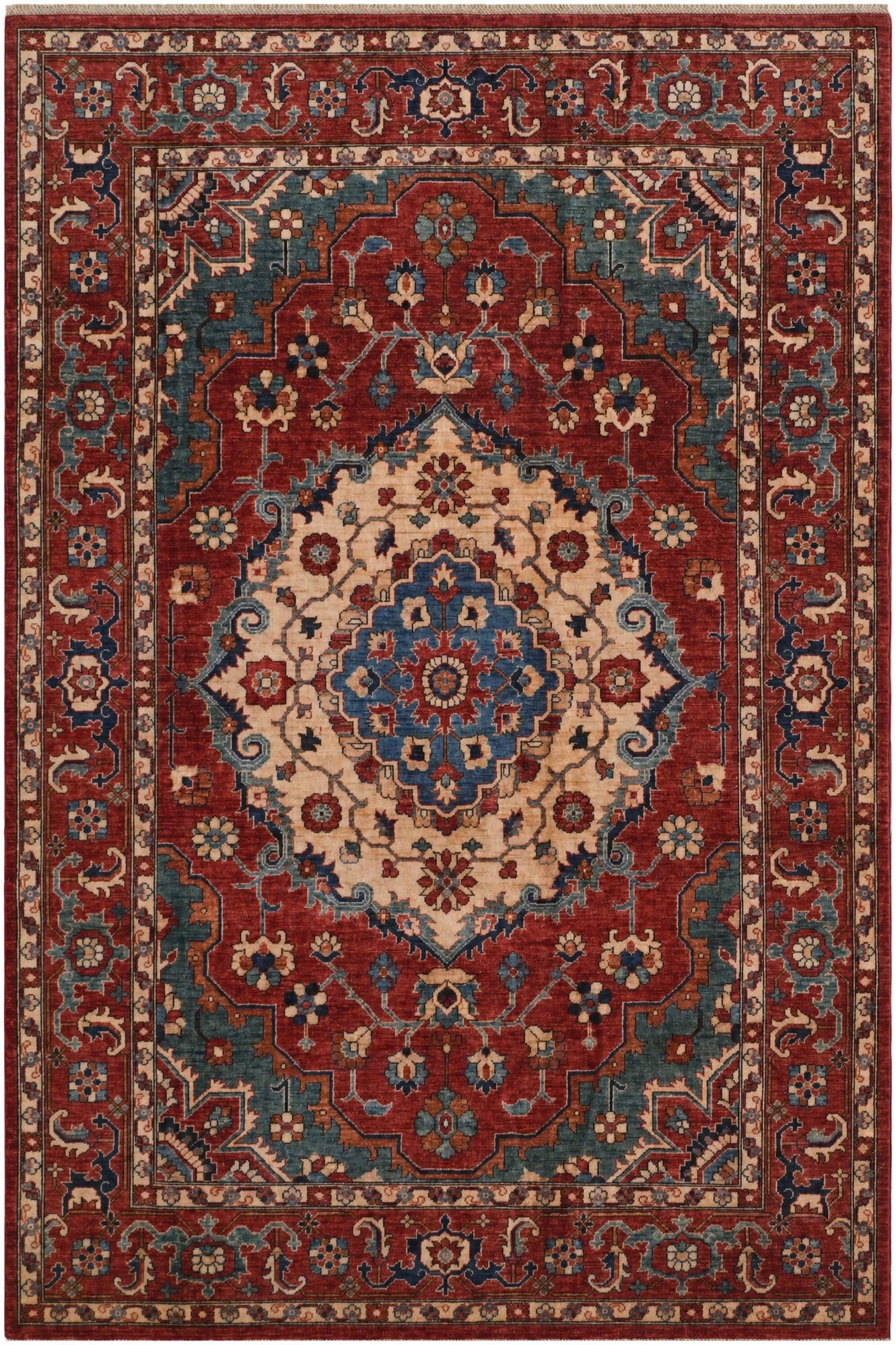 6' 9 x 10' Hand Knotted Heriz Rug