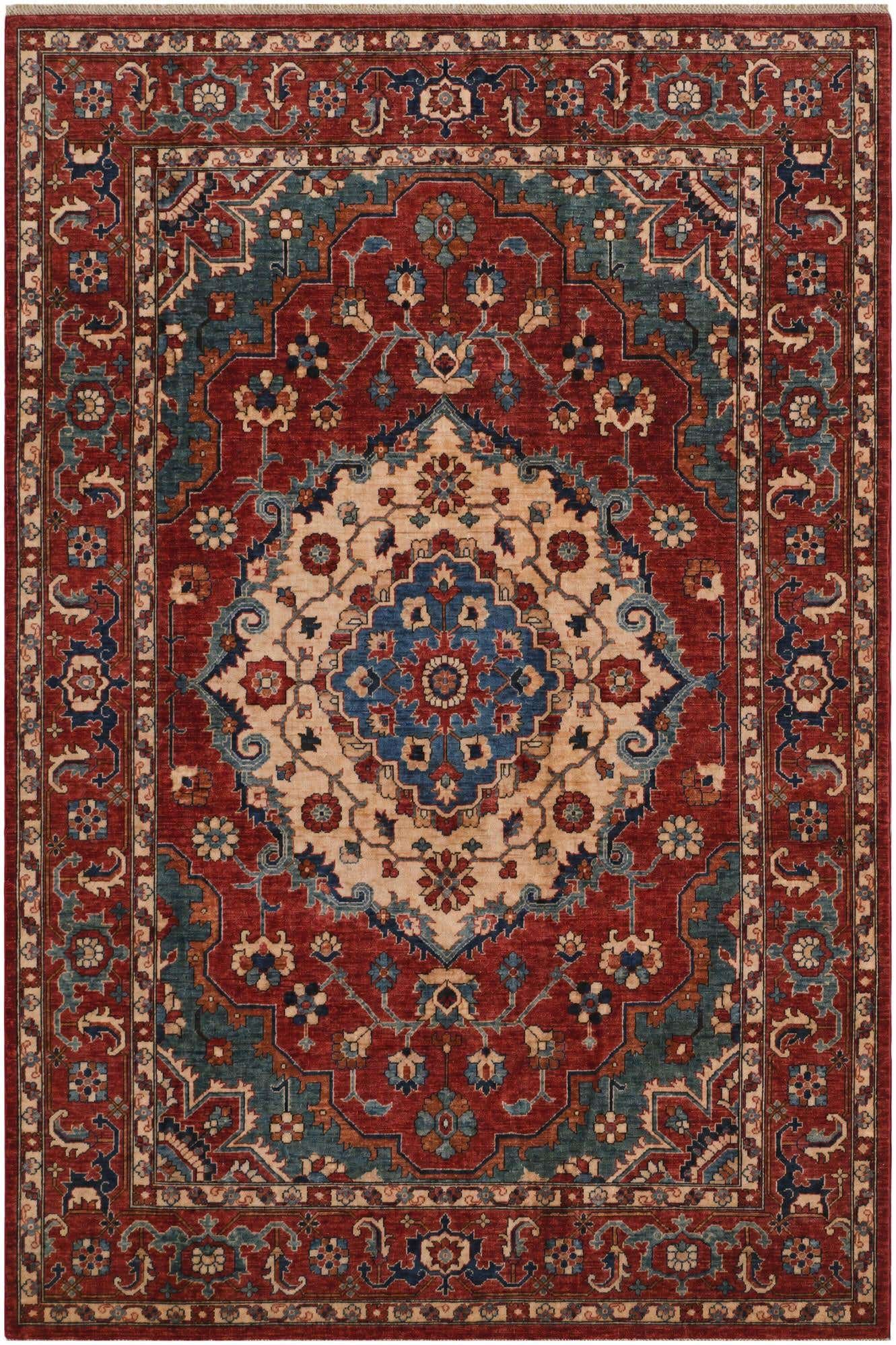 6' 9 x 10' Hand Knotted Heriz Rug