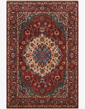 6' 9 x 10' Hand Knotted Heriz Rug