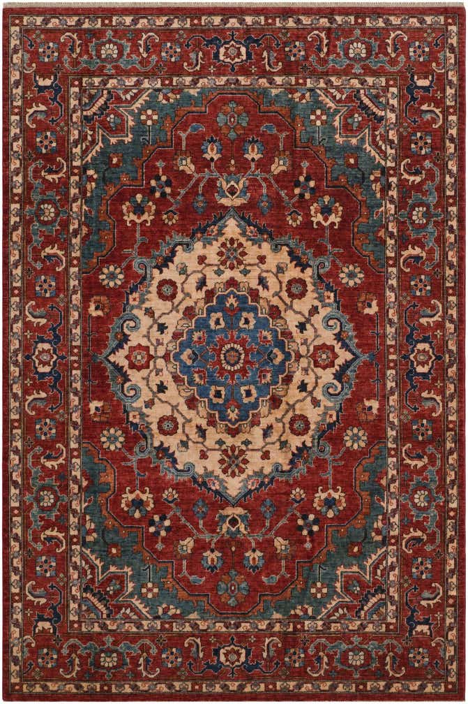6' 9 x 10' Hand Knotted Heriz Rug