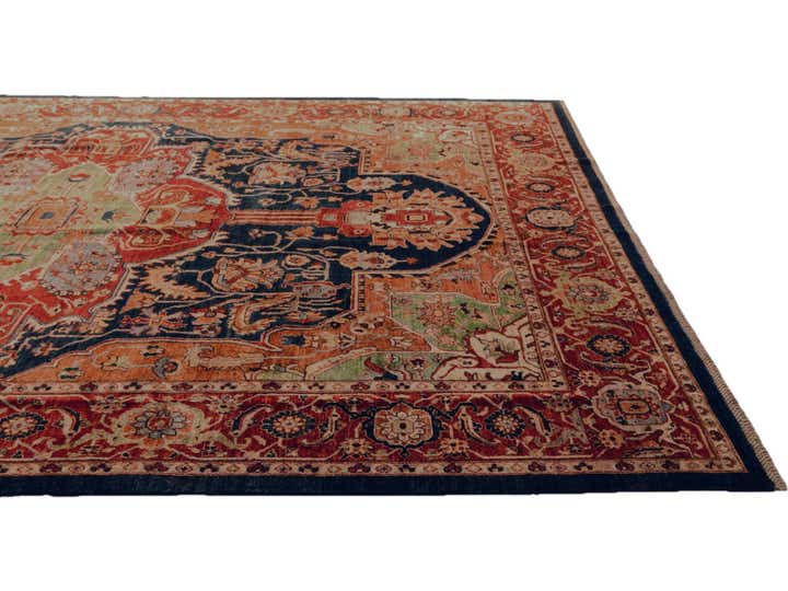 9' x 12' 6 Hand Knotted Heriz Rug