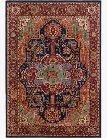 9' x 12' 6 Hand Knotted Heriz Rug