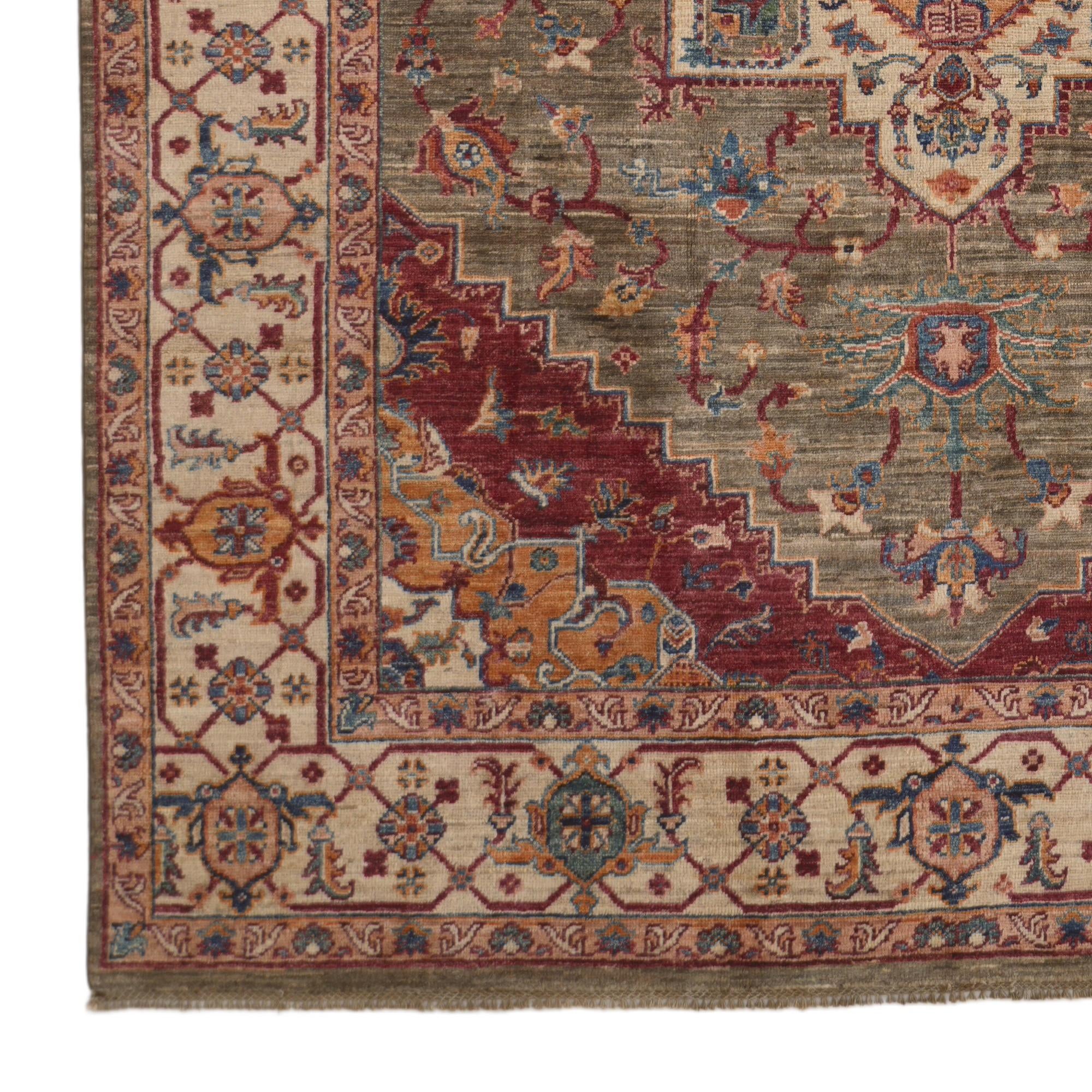 6' 10 x 9' 10 Hand Knotted Heriz Rug