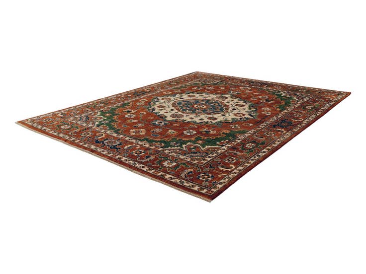 Detail image of 8' 2 x 10' Hand Knotted Heriz Rug