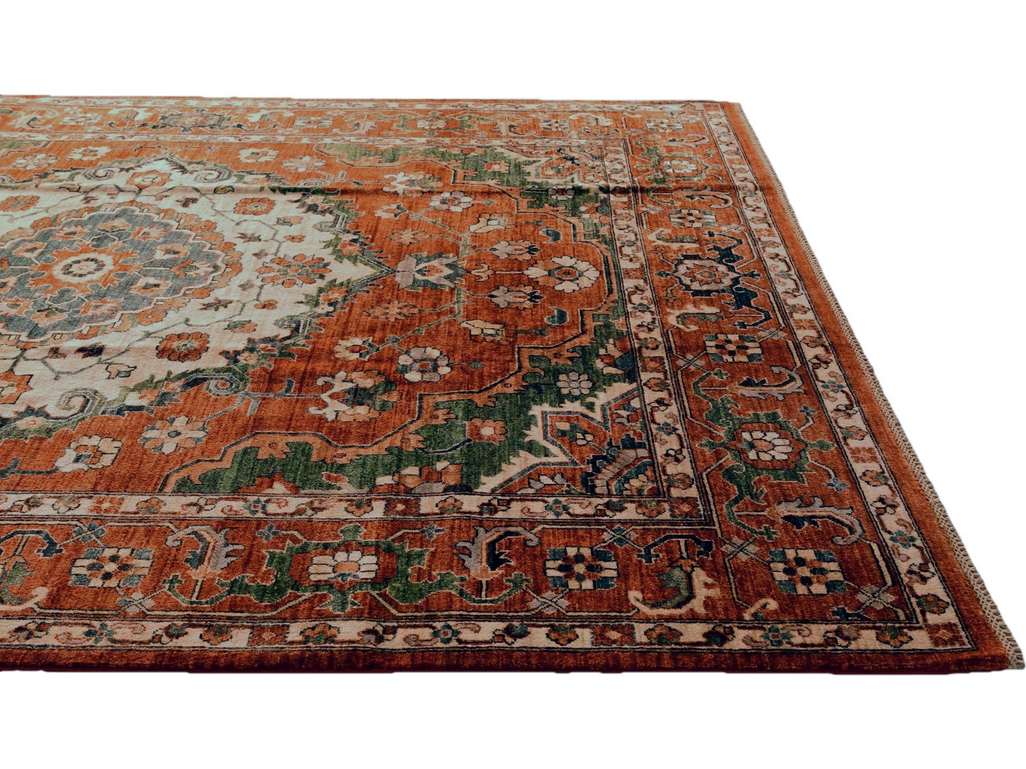 8' 2 x 10' Hand Knotted Heriz Rug