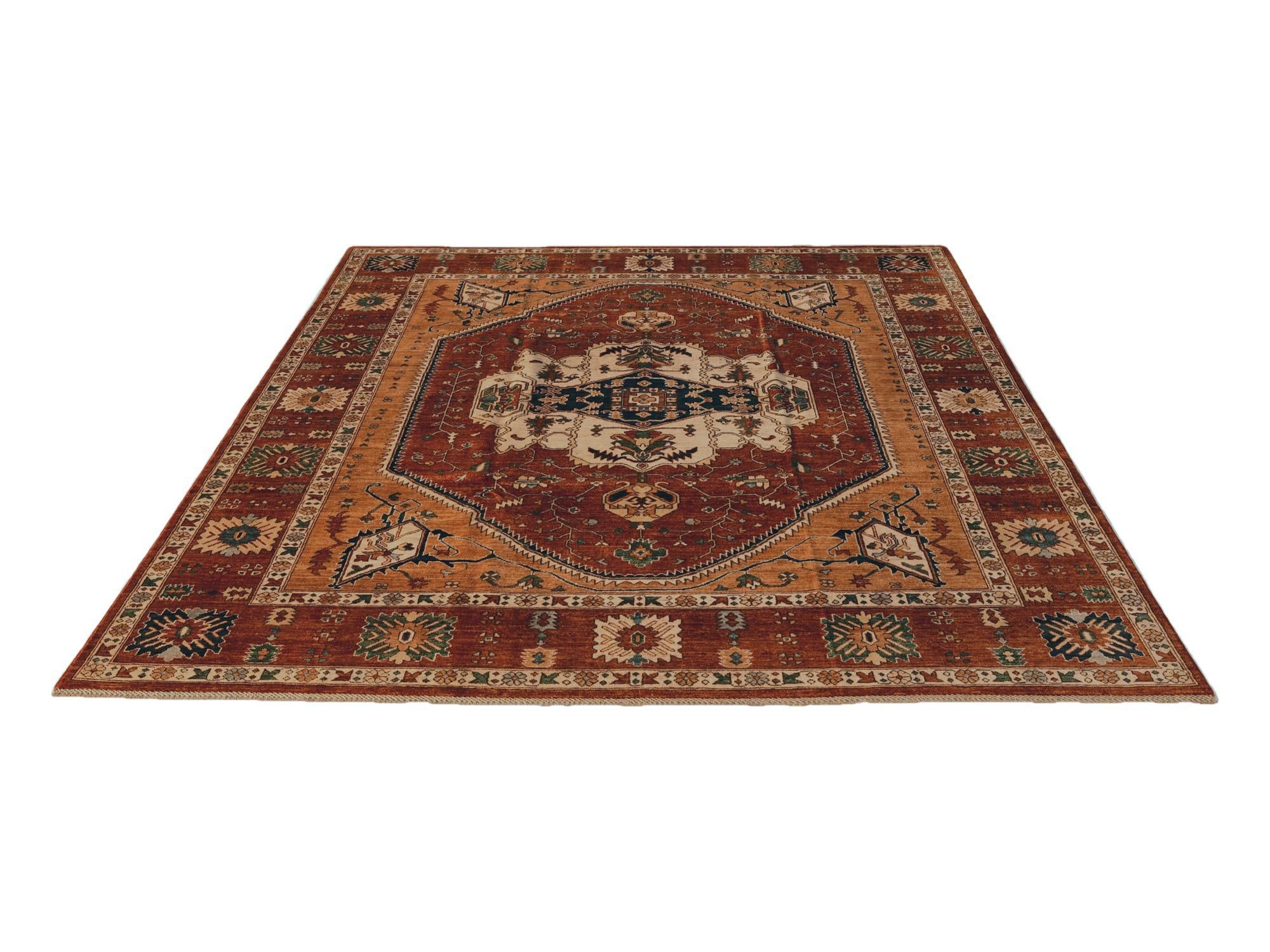 8' 4 x 9' 11 Hand Knotted Heriz Rug