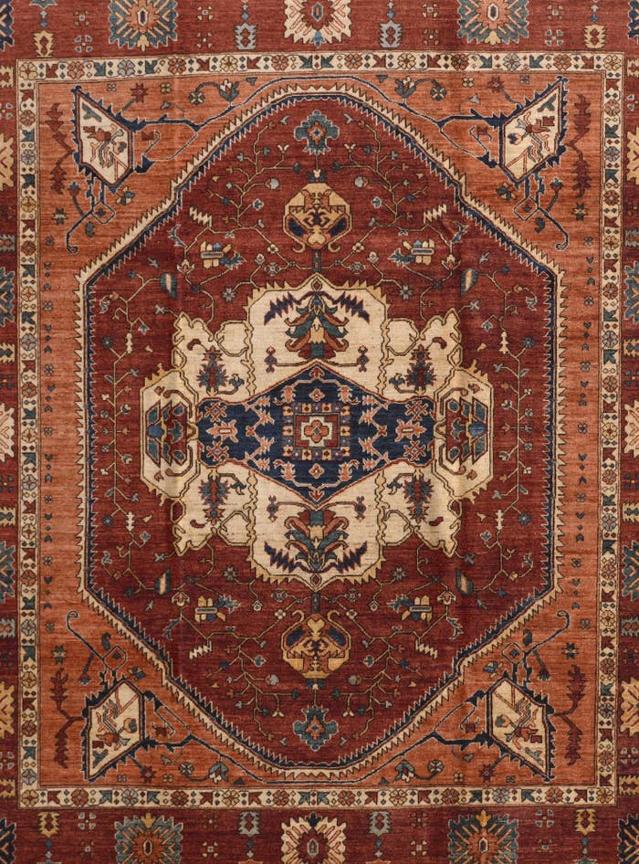 Detail image of 8' 4 x 9' 11 Hand Knotted Heriz Rug