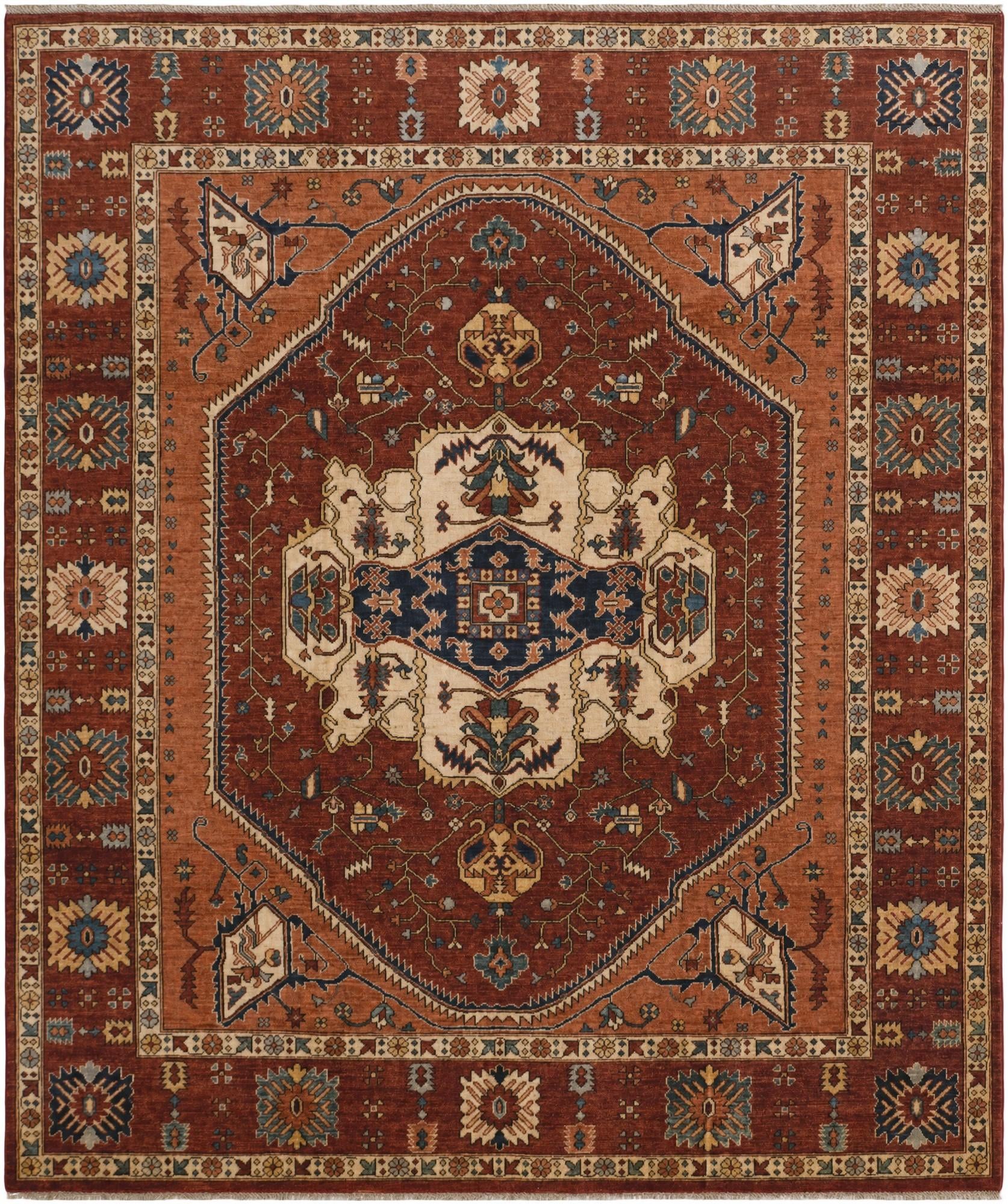 8' 4 x 9' 11 Hand Knotted Heriz Rug